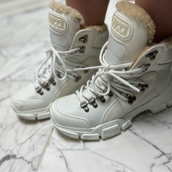 White GUCCI x Sega Flashtrek High-Top Sneaker, size EU 39, U.S. size 9. - Picture 4 of 5
